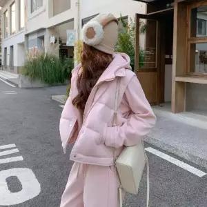 패브릭픽 여친 다운 세트 패딩다운 베스트+맨투맨 쓰리피스 잠바 HO1