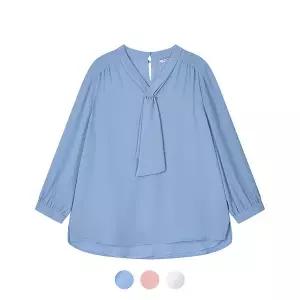 [꼼빠니아] 타이넥 진주 브로치 블라우스_CADU4-WRB900