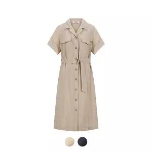 [꼼빠니아] 린넨 셔츠형 벨티드 원피스_CADU5-WOP120