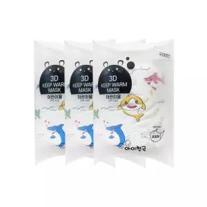 아이천국 입체마스크 유아용 어린이용 3D 면방한대 어린이용4세이상 상어친구들 3개 부드러운 재질