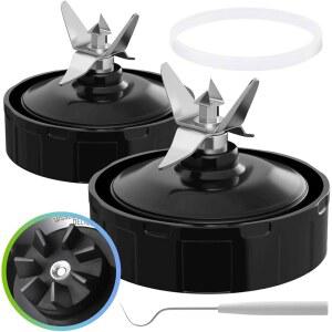 (2팩) Nurti Ninja 블렌더 오토 iQ BL480 BL401 BL642 BL801 NN102와 호환 고무 개스킷이 있는 교체 부품 7핀 추출기 블레이드 어셈블리