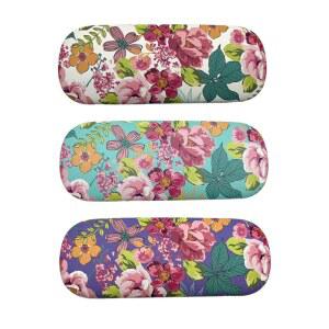 자바엣지 [4팩/3팩], 프린트 패턴 내구성이 뛰어난 하드 클램쉘 안경 케이스, 보너스 극세사 천 포함