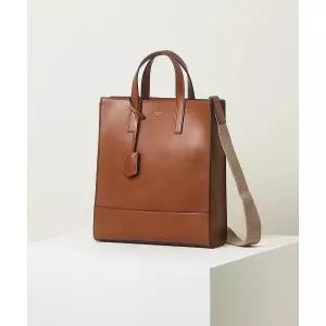 매장정품 HAZZYS 헤지스 MEN ACC [KEVIN] 브라운 로고배색 가죽 토트백 HJBA6E886W3 1181901