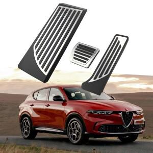 Alfa Romeo Stelvio 2016-2020 용 스테인레스 스틸 자동차 가속기 가스 브레이크 페달 클러치 드릴링 없음
