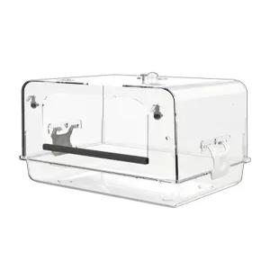 앵무새 목욕통 투명 모이통 용품 투명 조류 완전 걸이식 표준형 샤워