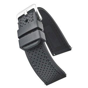 알파인 스포츠 프리미엄 소프트 실리콘 조절식 시계줄 - 여성 남성 교체용 고무 방수 퀵 릴리스 일반 스마트 시계 밴드와 호환됩니다