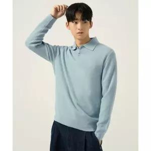 매장정품 BEANPOLE 빈폴 MEN 울 베이직 칼라넥 니트 라이트 그린 BC5951C02L 1193249
