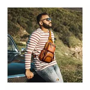 쉬헐크 남성 남친 가방 숄더백 가죽 가슴백 트리코트 컬러링 캐주얼 숄더 겸 크로스백 두겹 소 스몰 백팩