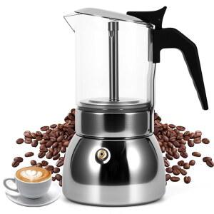후키퍼 스토브탑 에스프레소 메이커, 9컵 450ML 스테인리스 스틸 스토브탑 이탈리안 커피 메이커 투명 유리 모카 포트, 홈 카페 야외 사무실용 커피 메이커 모카 포트