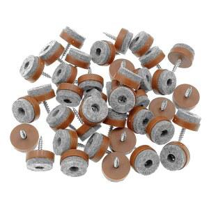 알리미토피아 40pc 나사형 가구 펠트 패드 슬라이더 하드우드 의자 글라이드 바닥 또는 0.8인치; 갈색) 보호대( 20mm