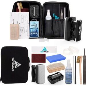 스키/스노보드 왁스 키트 아이언이 포함된 스키 튜닝 완전한 기본 세트 - 전문 장비 모든 온도 베이스 클리너 브러쉬 스크래퍼 P-텍스 스톤