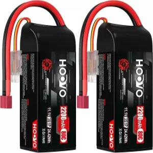 HOOVO 3S 리포 배터리 80C 2200mAh 11.1V 쇼티 팩 드론 RC 쿼드콥터 헬리콥터 비행기 FPV RC카용 Deans