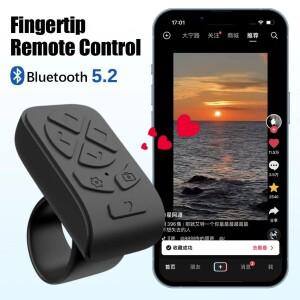 호환 자동 페이지 손가락 끝 카메라 컨트롤러, 블루투스 리모컨 스크롤링 휴대폰 비디오 제어 셀카 스틱, 7