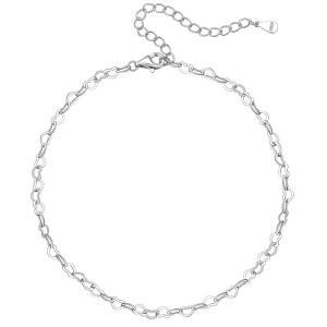 시크실버 925 스털링 실버 여성 발목 팔찌 심플 쿠바 링크 / 피가로 비치 파티용 트위스트 로프 체인 발찌(선물 상자 포함)