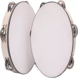 2팩 8인치 이중 줄 탬버린 금속 징글이 달린 드럼벨 교회용 타악기 핸드 KTV 파티