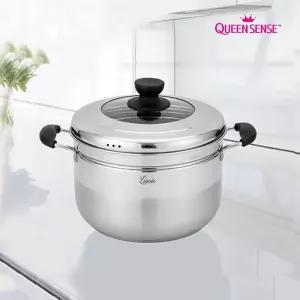 퀸센스 3중바닥 스텐 인덕션 찜냄비 스팀쿠커 28cm
