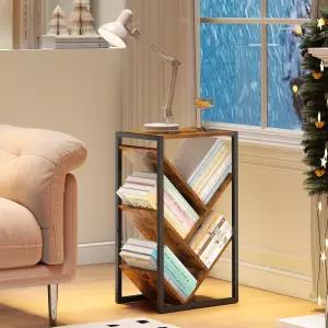 Cutogxon 작은 책장 - EVA 패드가 있는 5단 나무 공간을 위한 하드커버 책 침실 거실을 보관 정리 선반