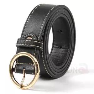 허리라인벨트 코트가죽벨트 원피스가죽벨트 여성소가죽벨트 블랙 S7 [mFMENNT