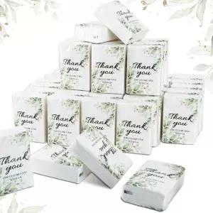 50 Pack Wedding Tissue Packets Thank You [사은품증정]s - Favors 휴대용(경량) Bulk Packs for Guests,