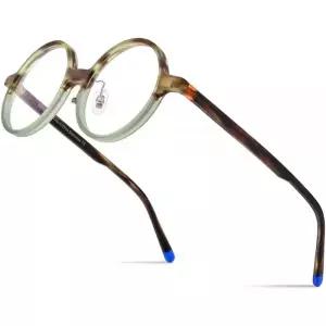 11506077 남자 안경 고급 패션 안경테 가벼운 MUTYNE 멀티컬러 매트 아세테이트 프레임 남성 라운드 레트로