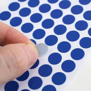 다이어리꾸미기 일기꾸미기 컬러 원형 스티커 60매세트 블루 10mm
