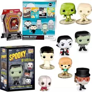 무서운 미니 몬스터 피규어 유니버설 호러 부! 프랑켄슈타인 팝의 신부와 함께 번들로 제공되는 크리처 팩!
