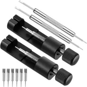 엘드라크스 시계 링크 제거 키트 2팩 핀 도구 조정 제거기 밴드 크기 및 제거용 추가 교체용 팔찌 스트랩