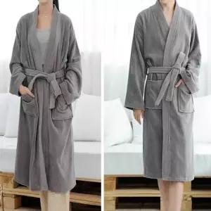 커플파자마 호텔 샤워 목욕 순면 면 잠옷 파자마 가운 그레이