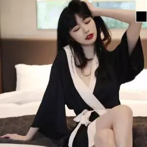 잠옷 실크 로브 골프 가운 샤워 간편한 홈웨어 1P