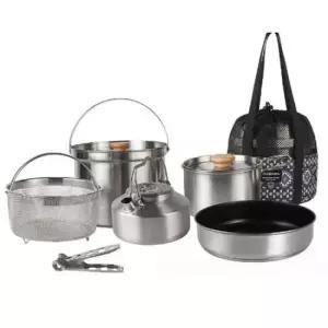 캠핑취사도구 캠핑 스텐 냄비 패밀리 코펠세트 B형 야외 요리 포트