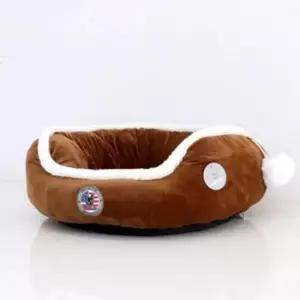 [반려] 강아지 러브벅 원형 쿠션 초코라떼 대형 1P 하우스