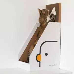 고양이골판지집 고양이 서류 박스 하우스 스크래처 숨숨집 발톱 1P