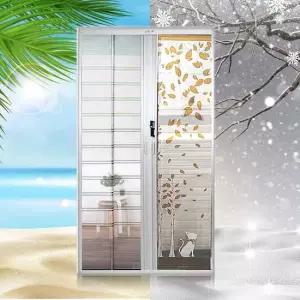 방풍 방충망 겸용 현관문 뽁뽁이 보온비닐 미세모기장