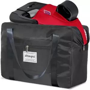 비행기용 Zhtangrui 백리스 부스터 시트 여행 가방 - 내구성이 뛰어난 카시트 커버 및 캐리어(블랙)