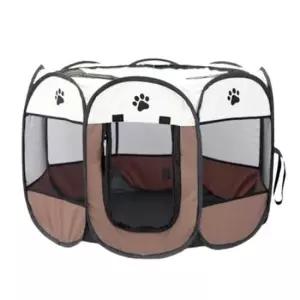 애견숨숨집 강아지 팔각 원터치 텐트 브라운 특대 애견 하우스 1P