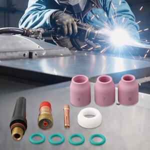 스터비 가스 렌즈 17GL332 및 10컵 알루미나 노즐용 TIG 세트 12개 (DB SR WP 용)