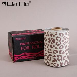 1롤 WANMEI 레오파드 프린트 헤어 컬러링 알루미늄 호일 헤어드레싱 펌 하이라이트 탈색 스타일링 도구 살
