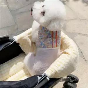 [반려] 체크 강아지 유모차 쿠션 애견 반려견 유모차 쿠션 매트 4계절