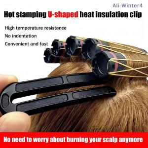{HBA17} 6/12개 U자형 단열 펌 클립 고온 헤어 패드 살롱 미용사 곱슬머리 스타일링 도구