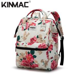 Kinmac  배낭 노트북 가방 여성용 어깨 컴퓨터 PC 핑크 모란 케이스 맥북 호환 프로 사첼용 1415.4 인치