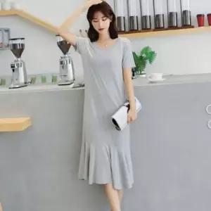 [옷은날개] 무지원피스 기본 라운드 밑단프릴 원피스 루즈핏원피