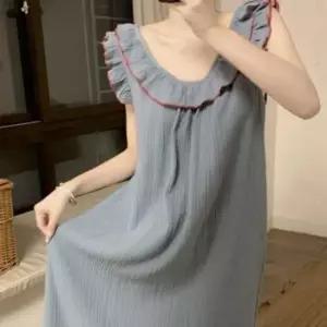 [옷은날개] 원피스 프릴 잠옷 지지미 빅사이즈까지