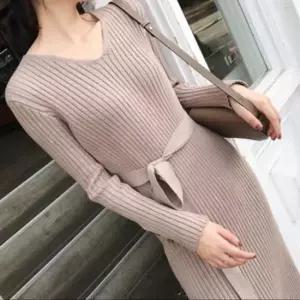 [옷은날개] 골지 원피스 브이넥 니트 롱원피스