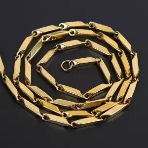 써지컬스틸 골드체인 목걸이 대나무