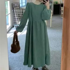 [옷은날개] 루즈핏 퍼프 롱원피스 밴딩 소매 골덴