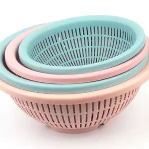 채반 원형 플라스틱 바구니 과일 야채 세탁 빨래 수납 정리 소형 보관통