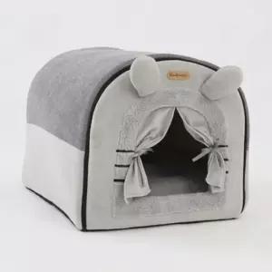 강아지하우스 강아지 극세사 하우스 그레이 점보대형 고양이집 1P