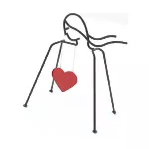 그네 철제 포토존 야외 하트 의자 조형물 스윙 카페 행잉 체어