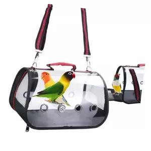 앵무새 투명 이동장 휴대용 이동가방 새장 외출 소형