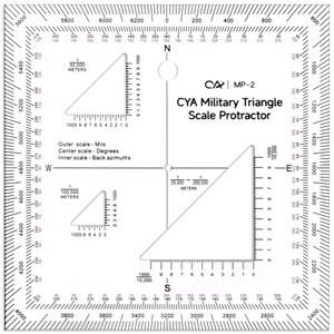 Zonon 5인치 군사 지도 각도기 군사 스타일 Utm /mgrs 좌표 스케일 지도 완벽하게 잘린 육상 내비게이션 각도기 지도 읽기 및 그리드 좌표